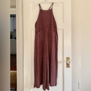 Burgundy Sleeveless Jumpsuit